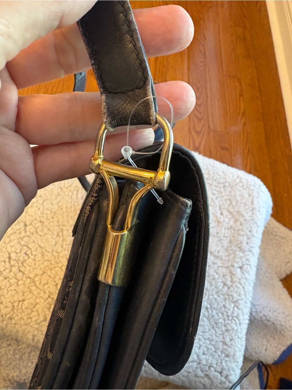 ⭐️RARE⭐️Vintage CELINE Navy C-Macadam Sulky Horse Carriage Flap Bag PRISTINE INT - Picture 11 of 17